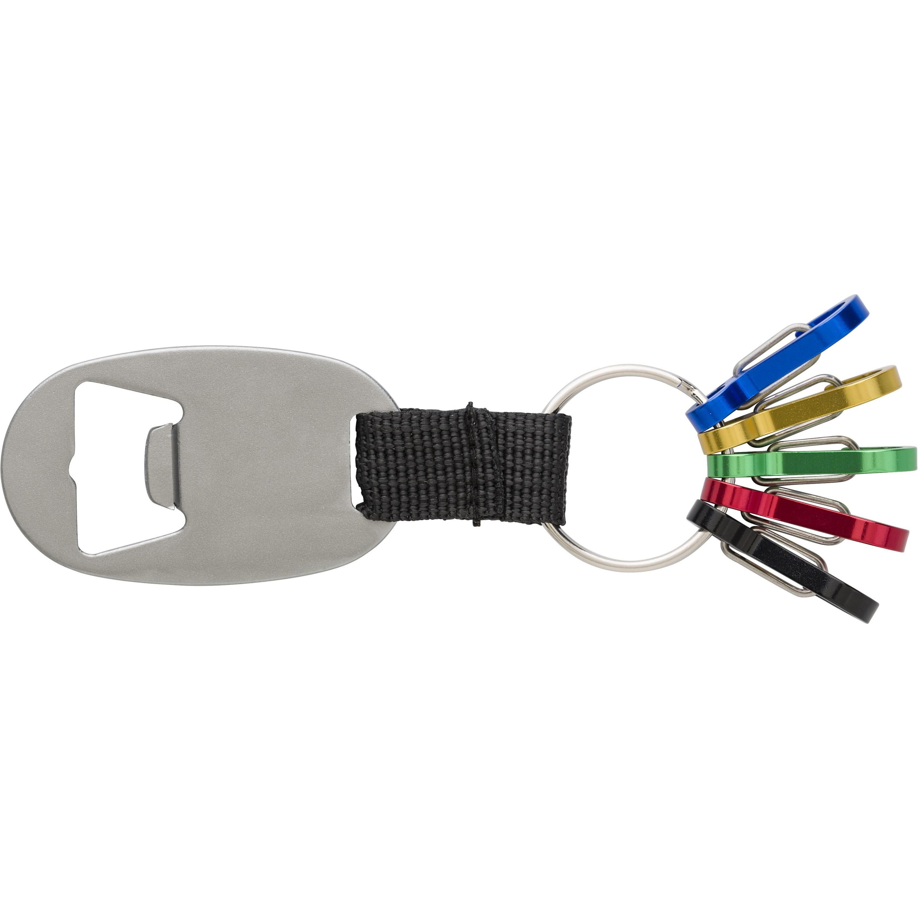 2-in-1 Schlüsselanhänger aus Aluminium Courtney - silber-818
