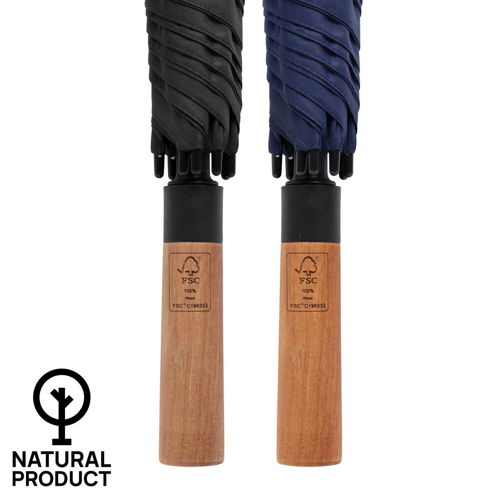 Tony Aware™ RPET 30" Schirm mit auto. Öffnung & Akaziengriff - navy blau-177