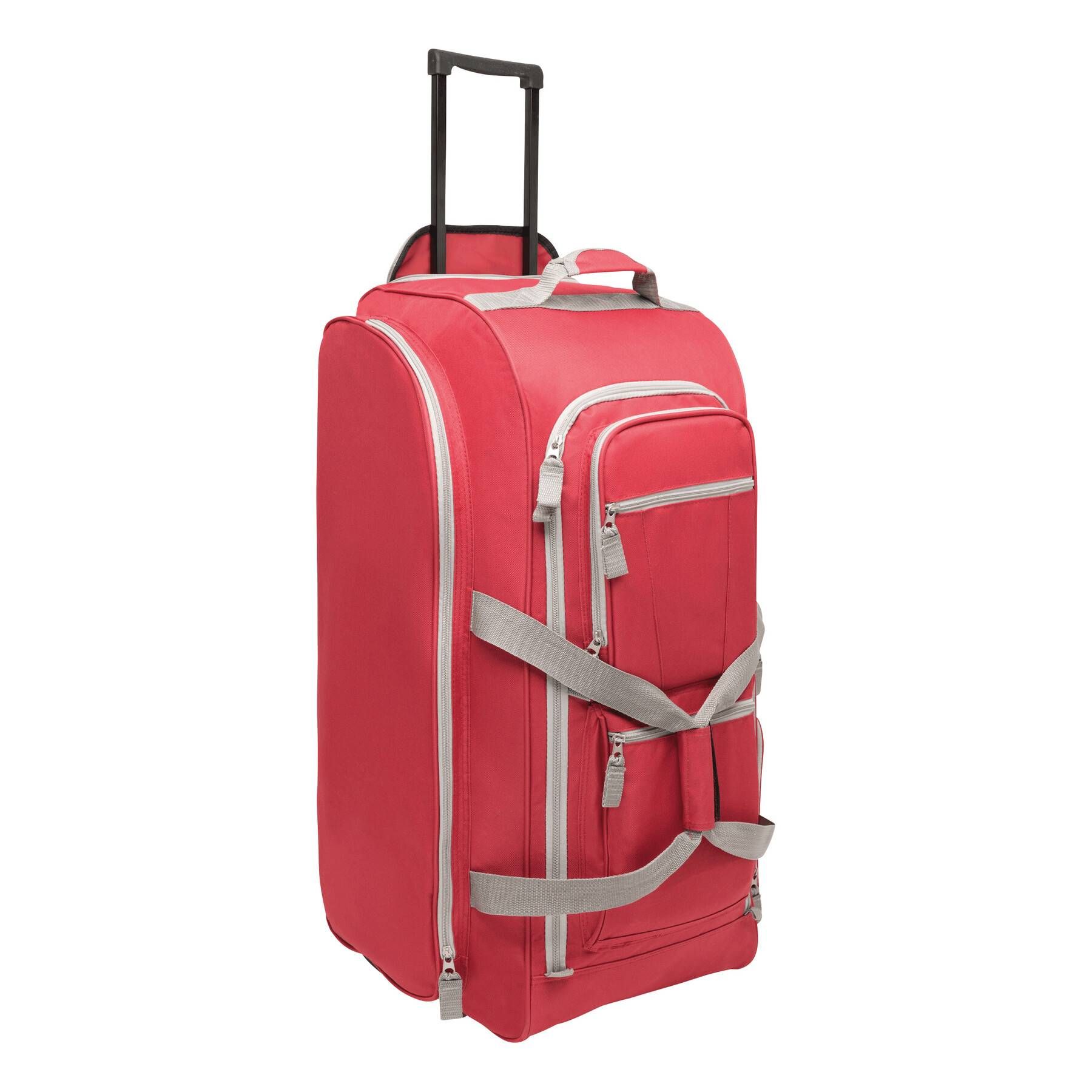 Trolley-Reisetasche 9P - grau - rot-828