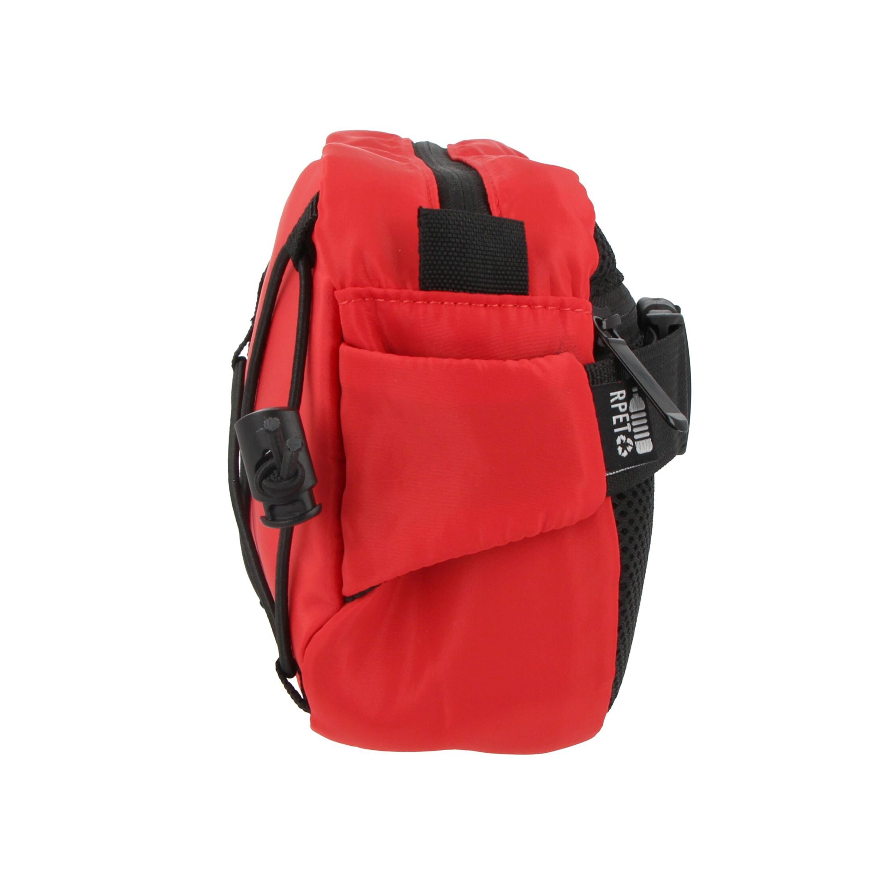 Umhängetasche aus R-PET mit Kordelzug - rot-495