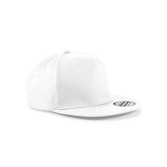 5 Panel Snapback Rapper Cap - white-696