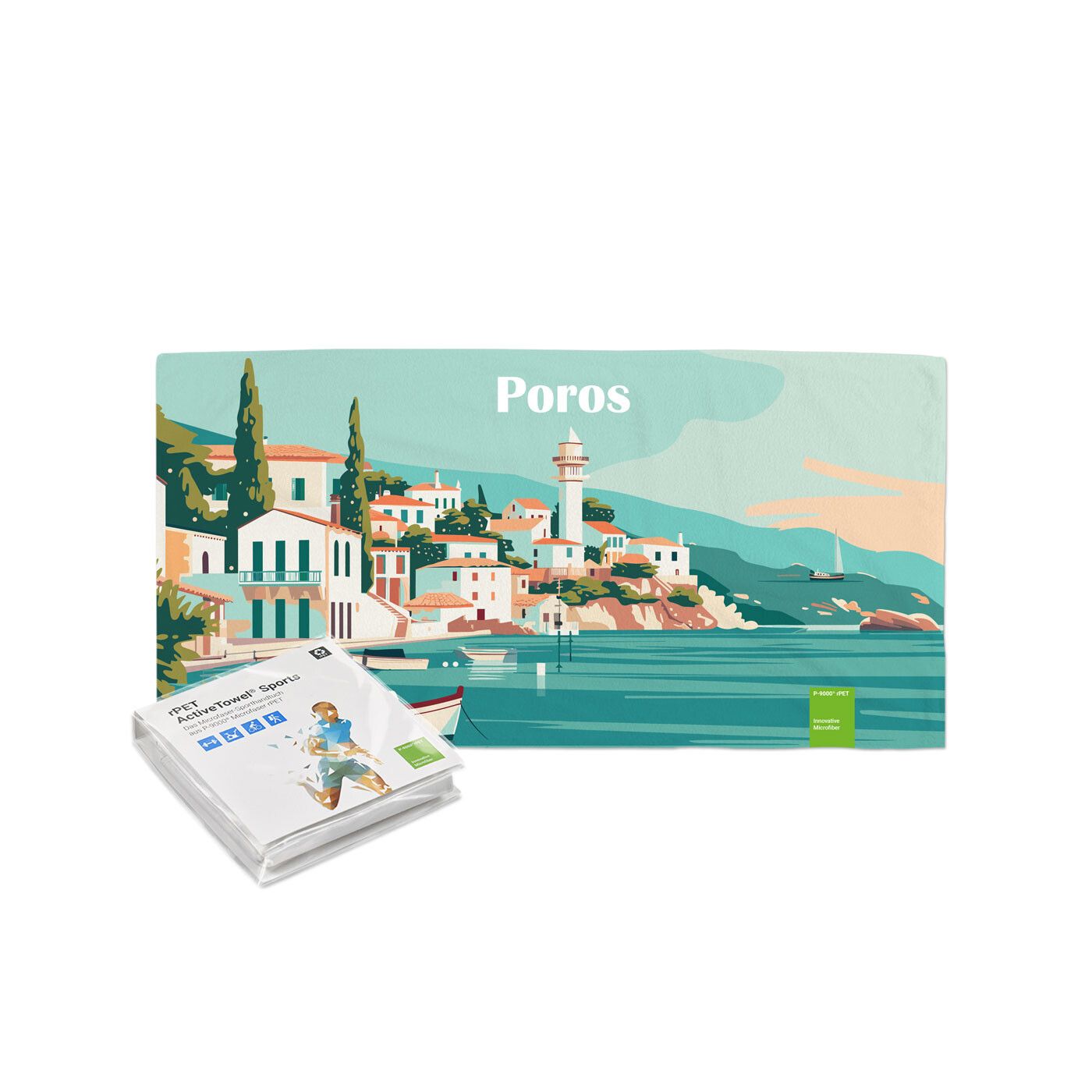 rPET ActiveTowel® Sports 80x40 cm im Polybeutel mit Klappkarte-512