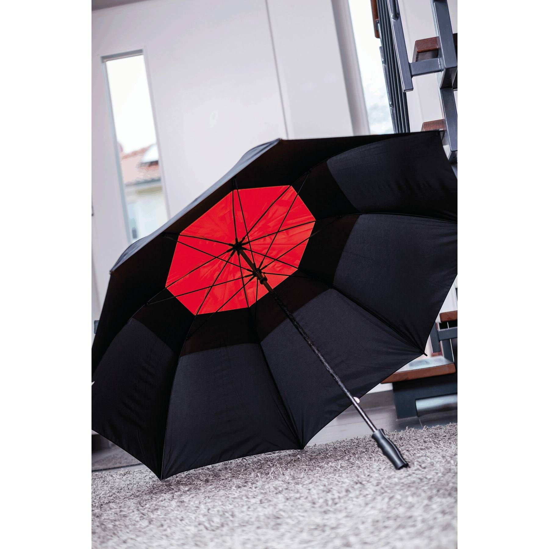Fiberglas-Golfschirm MONSUN - rot - schwarz-166