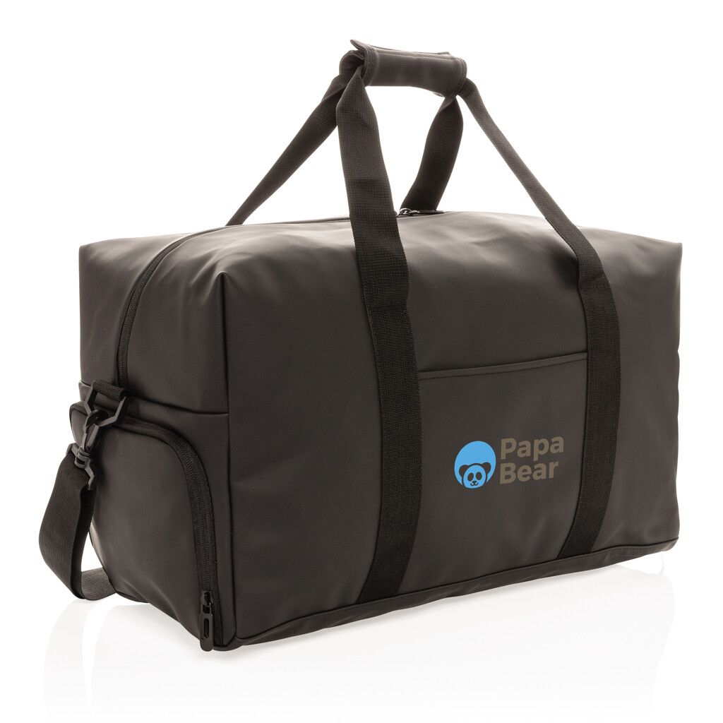Schicke PU Wochenendtasche - schwarz-251
