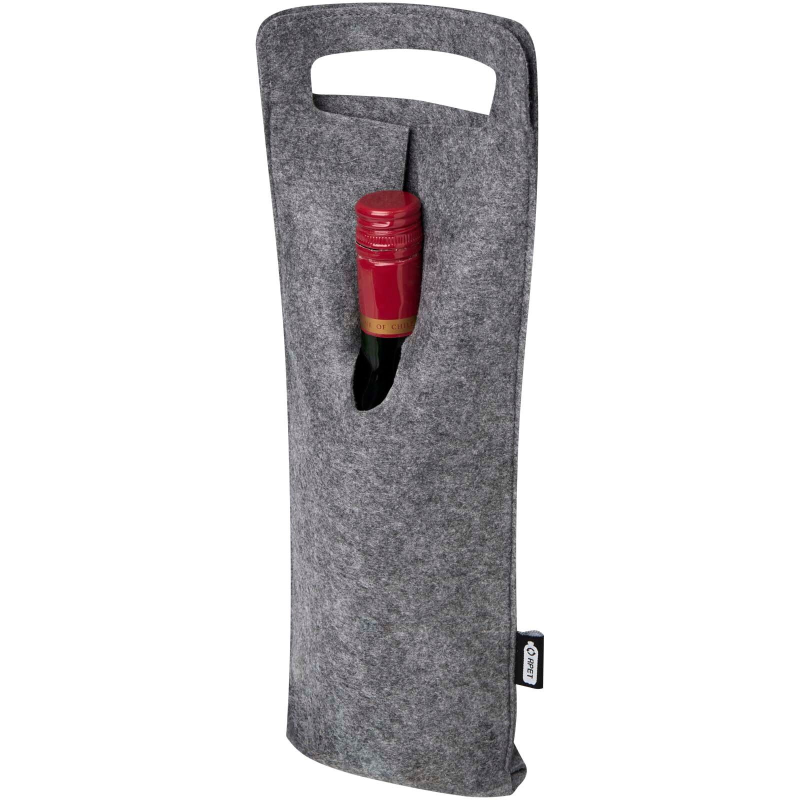 Felta 75cl Weinbeutel aus GRS recyceltem Filz - mittelgrau-105