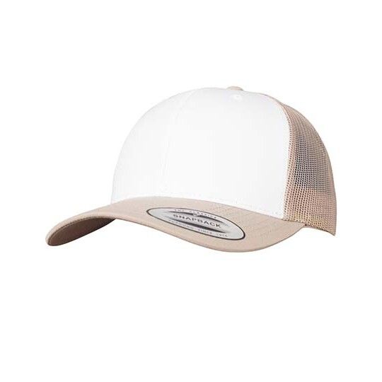 Retro Trucker Colored Front - khaki - white - khaki-870