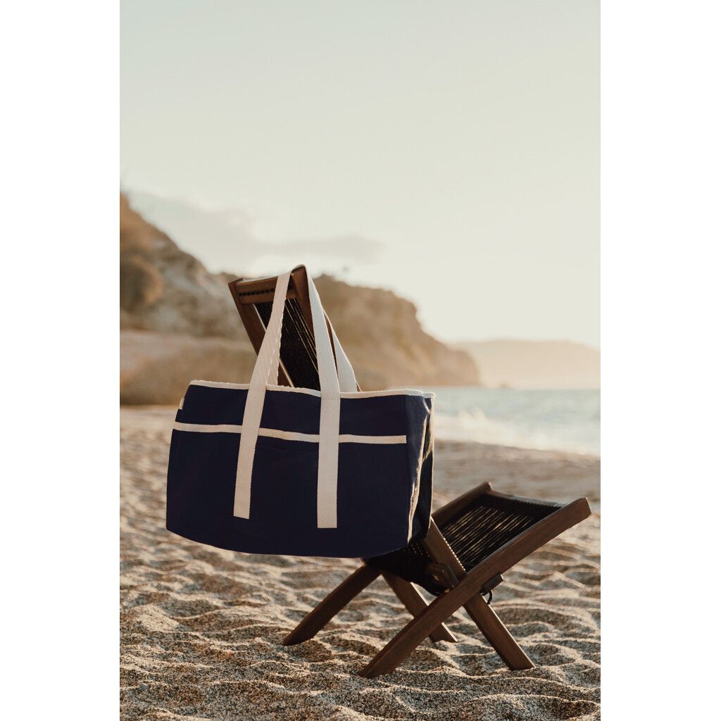 VINGA Volonne AWARE™ Strandtasche aus recyceltem Canvas - blau-938