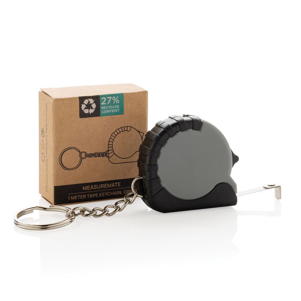 MeasureMate 1m Schlüsselband aus RCS recyceltem ABS - grau-321
