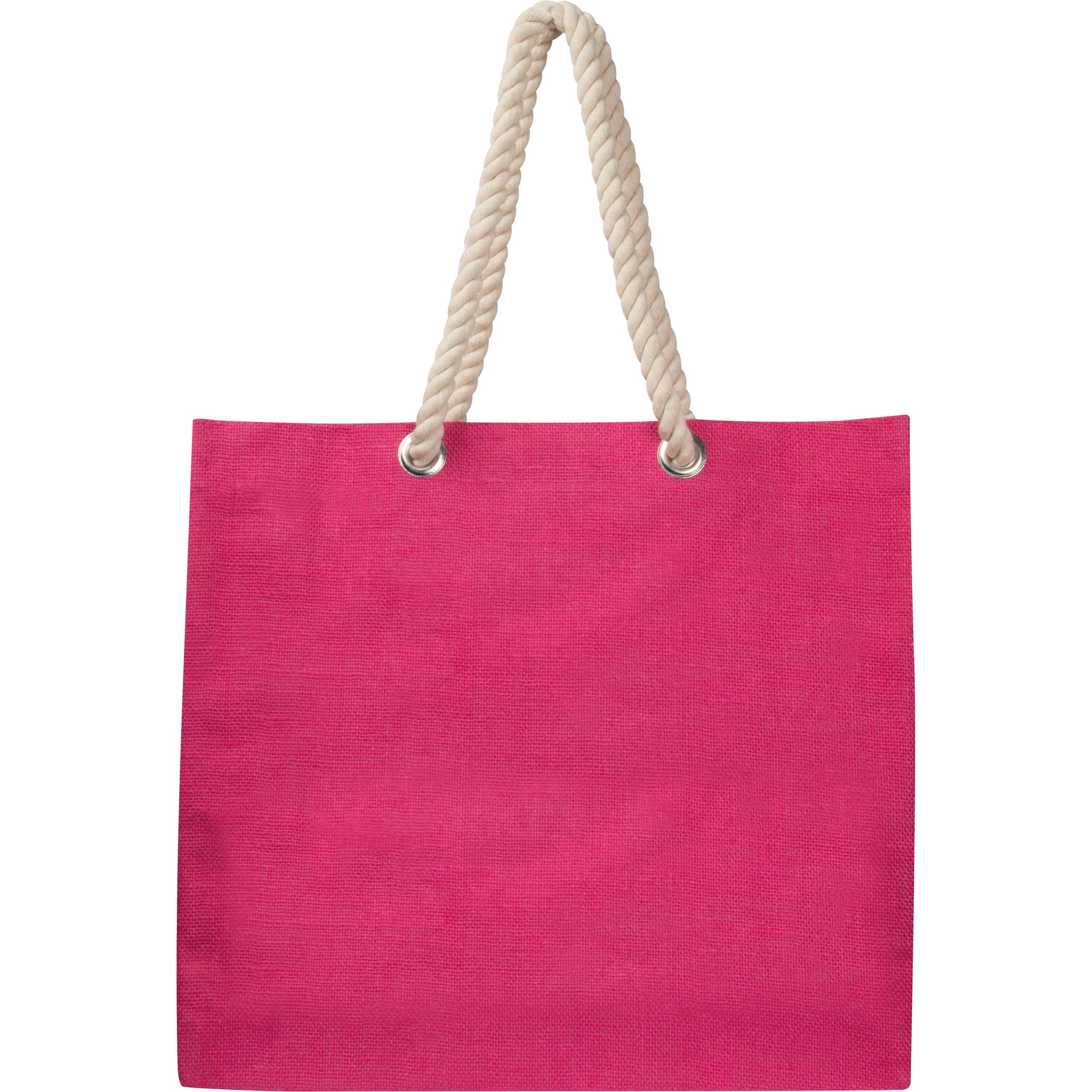 Jutetasche mit Kordelgriffen - pink-53