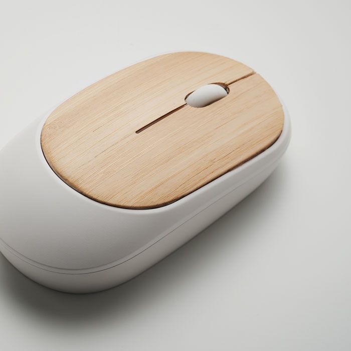 Optische Mouse Bambus CURVY BAM - weiß-910