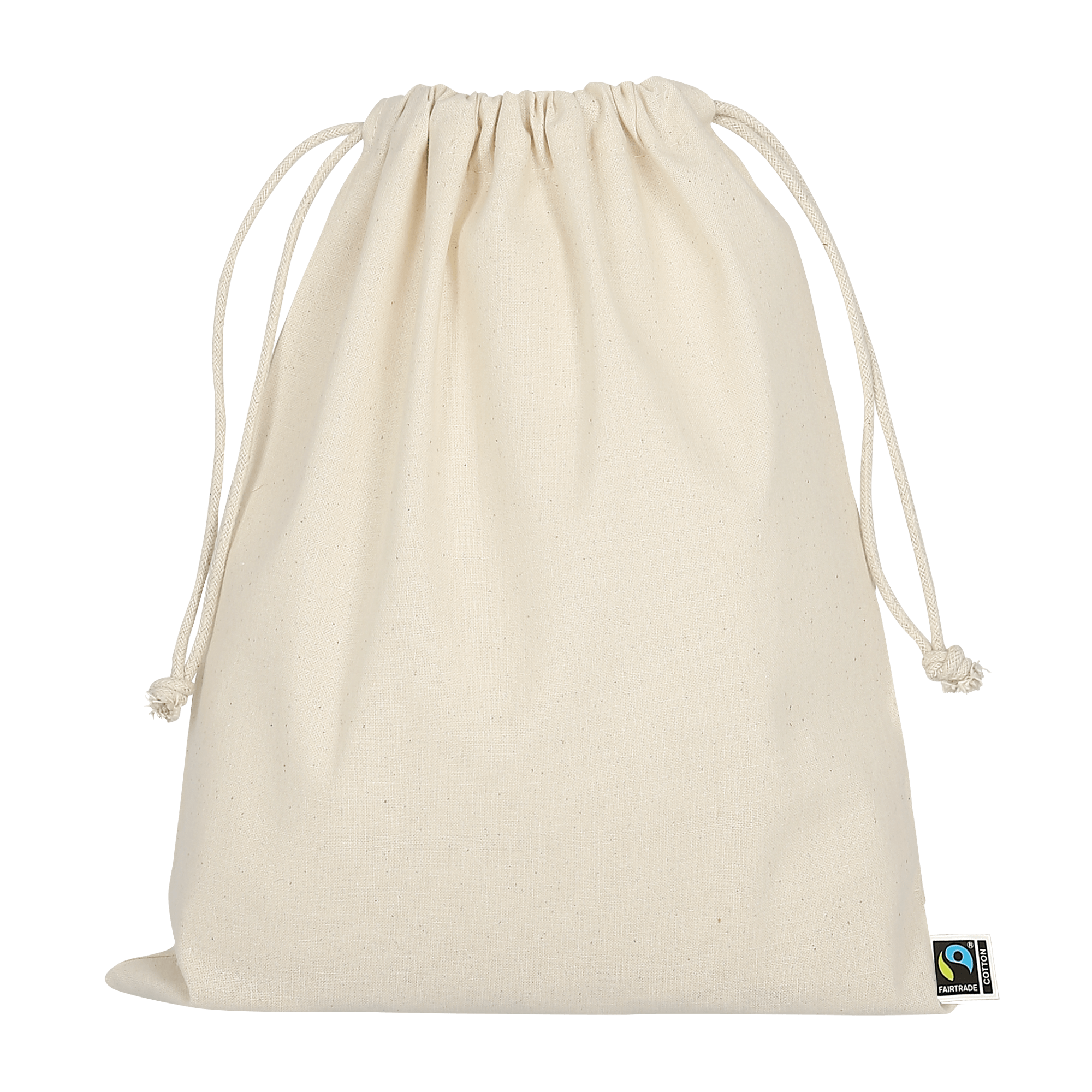 Zuziehbeutel aus Fairtrade Baumwolle, 25 x 30 cm - natur-197