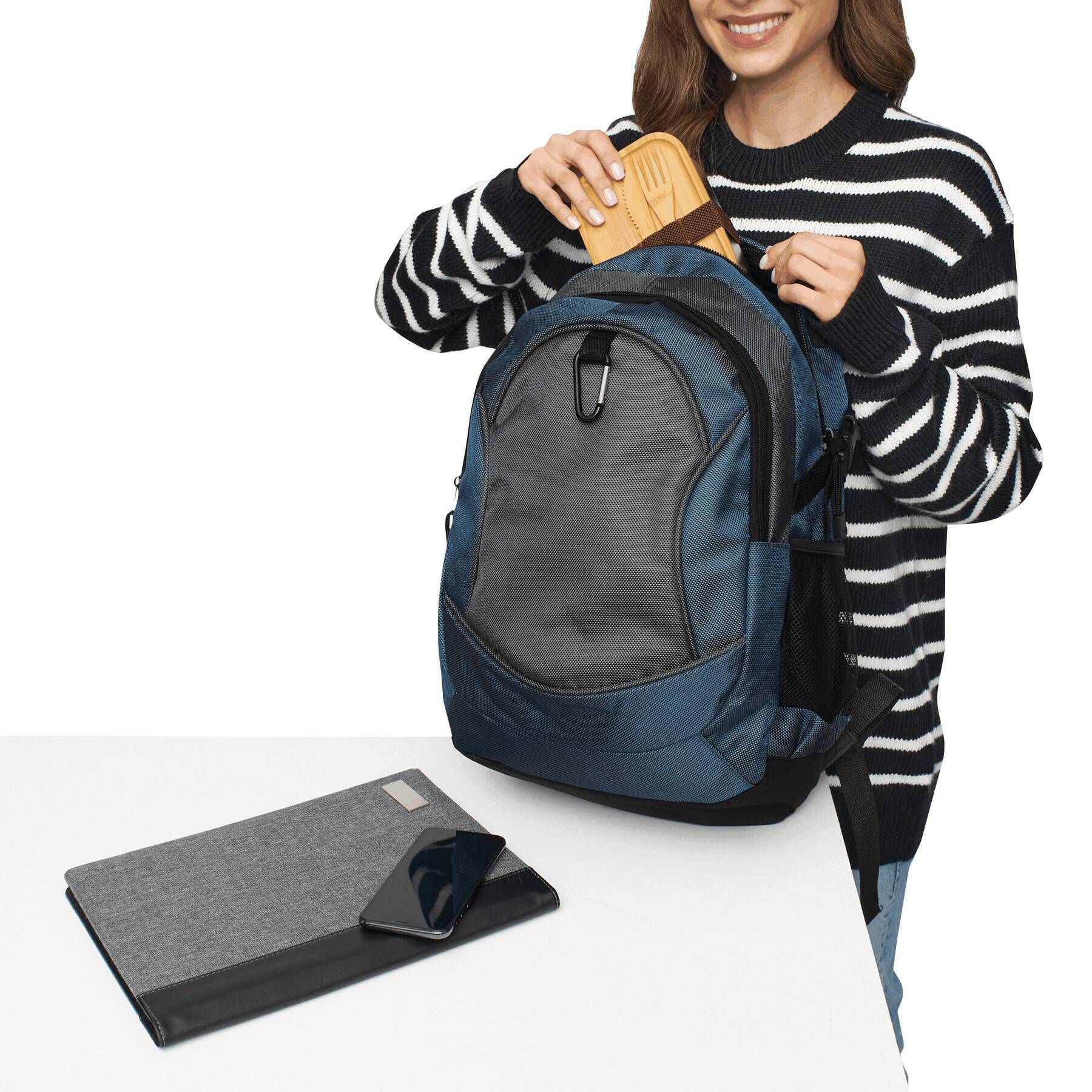 Rucksack HIGH-CLASS - blau - grau-195