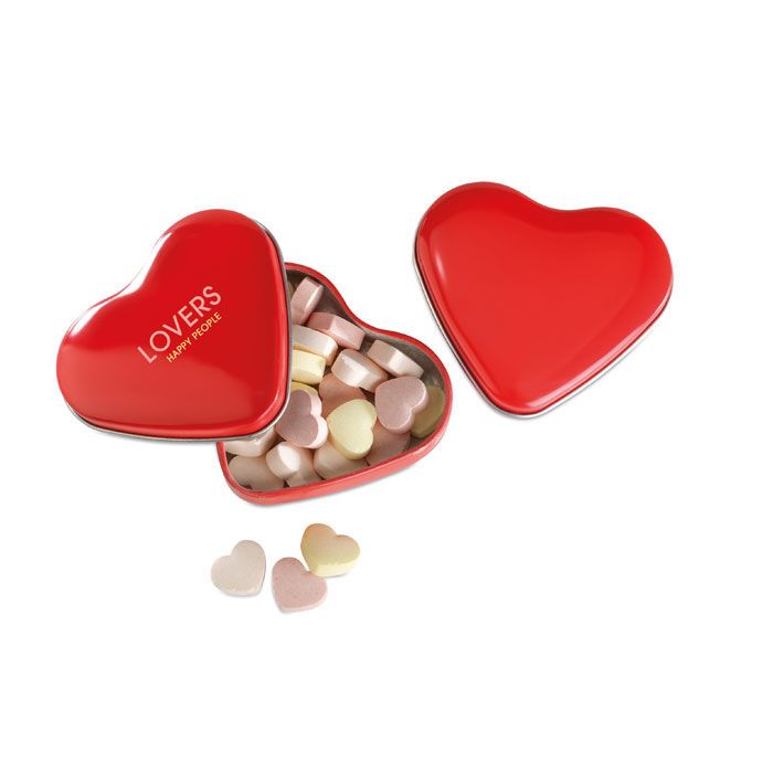 Herzdose mit Bonbons LOVEMINT - rot-445