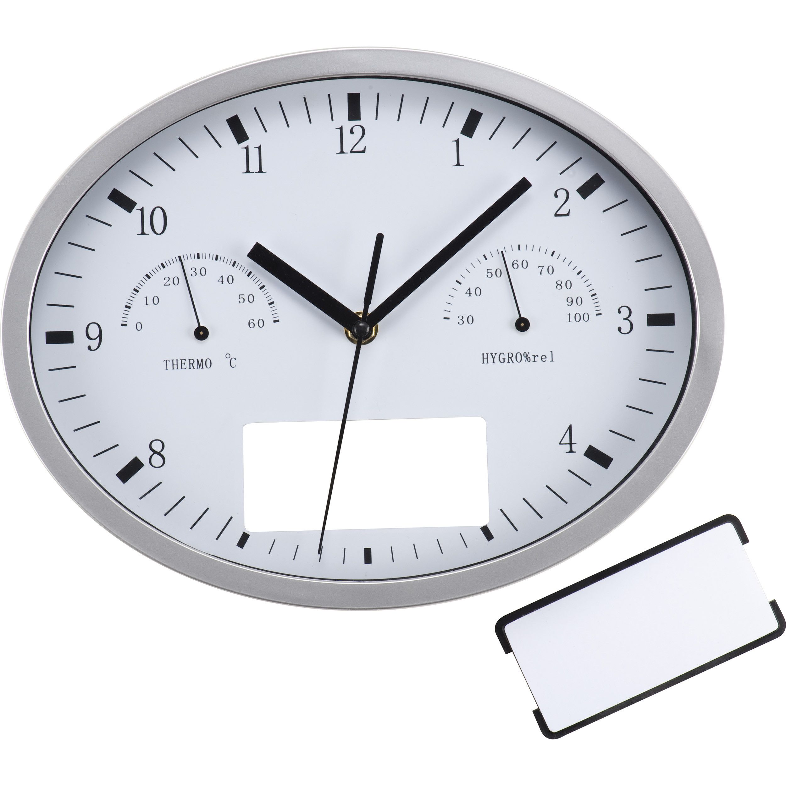 Wanduhr mit Hygro- und Thermometer - weiß-155