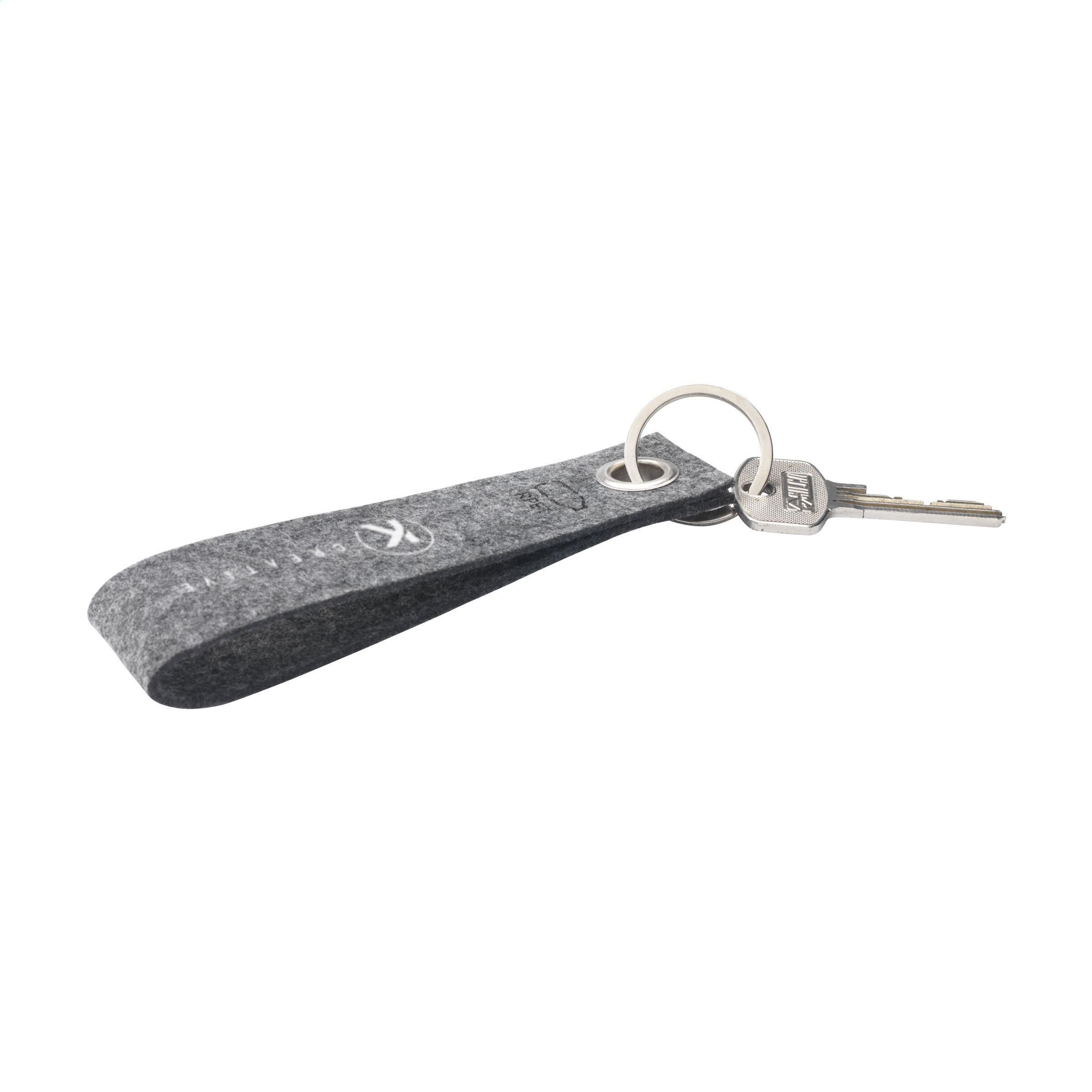 GRS RPET Felt Keyring Schlüsselanhänger - grau-984
