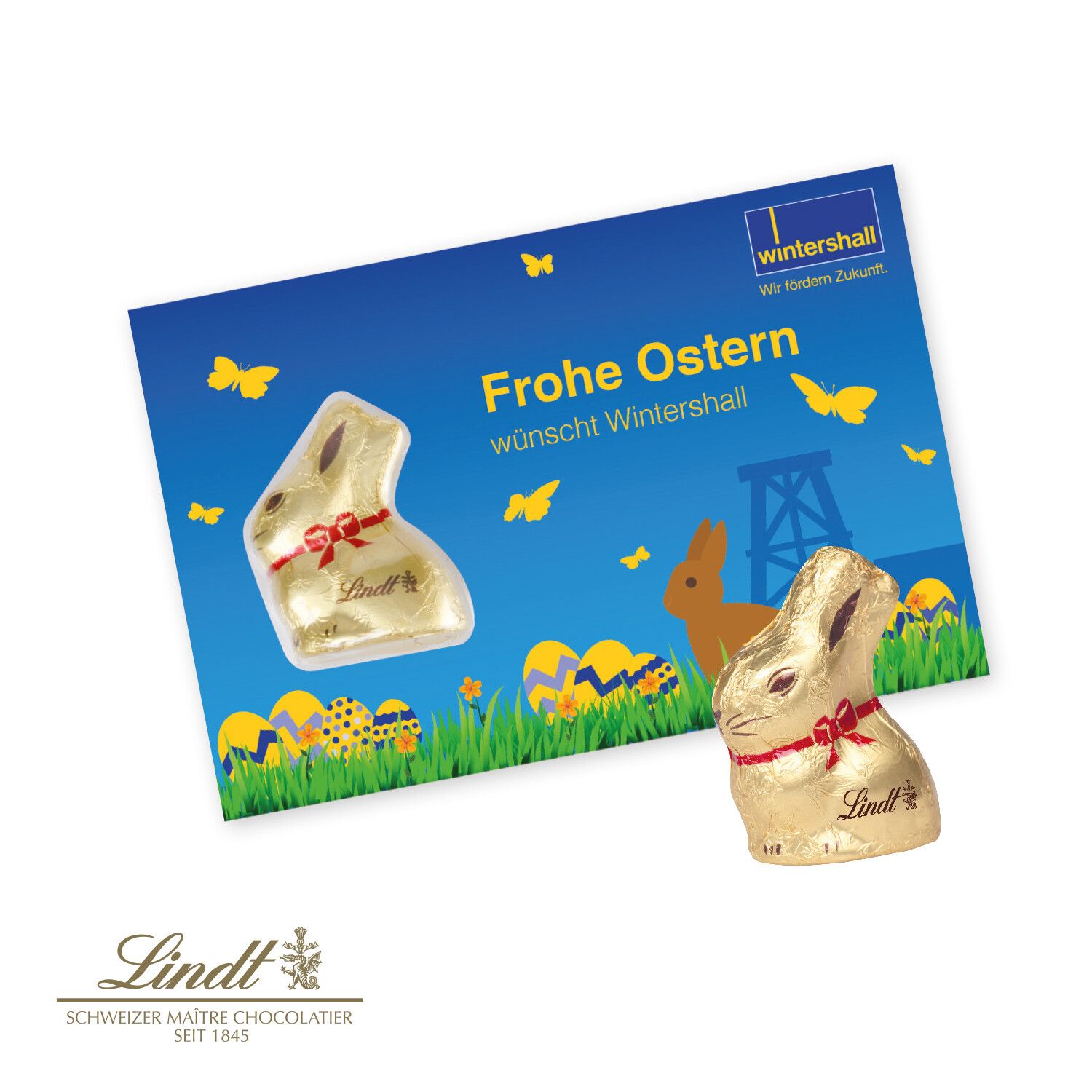 Schokokarte mit Lindt Goldhase-454