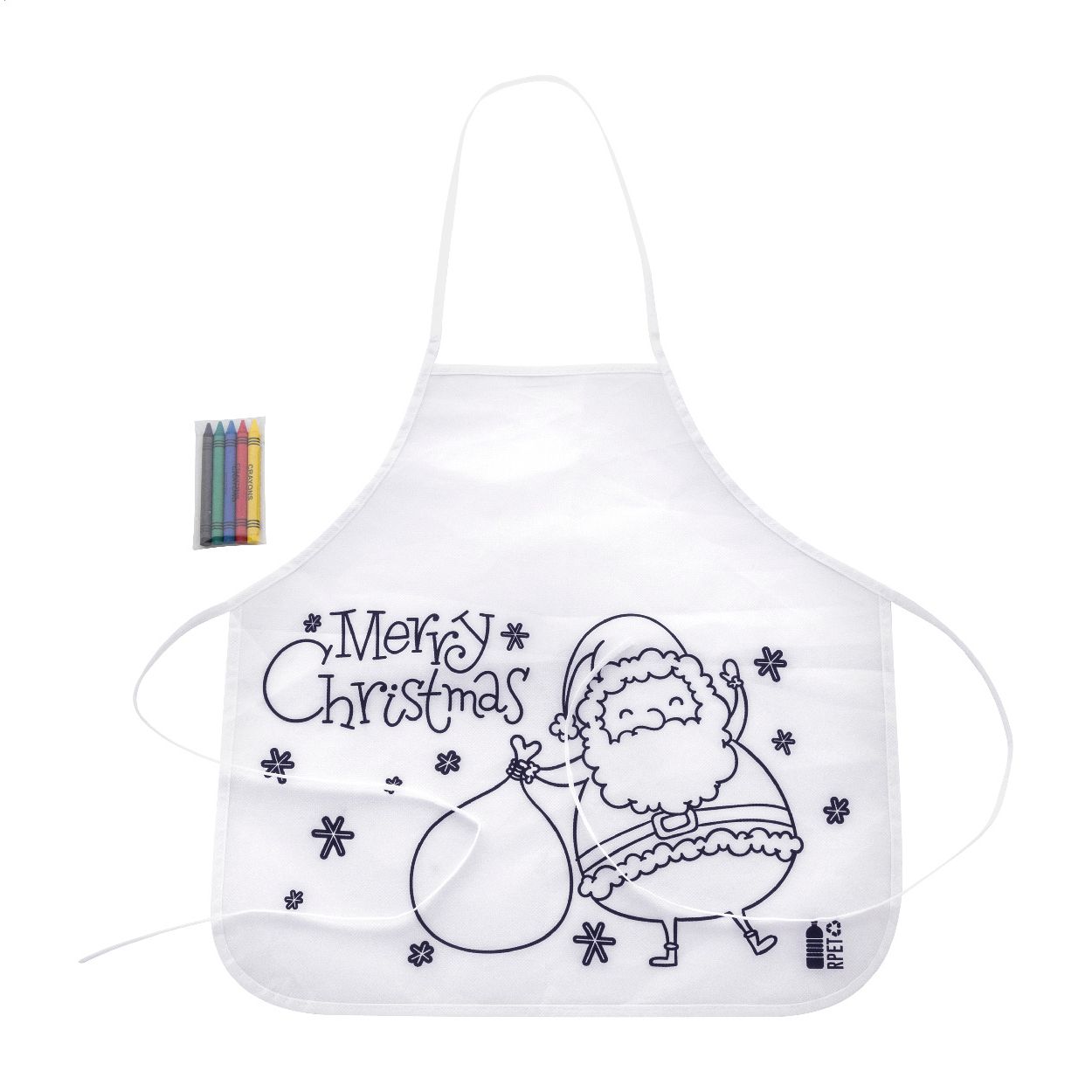 Julfar Cook Weihnachtsschürze zum Ausmalen für Kinder - weiß-251