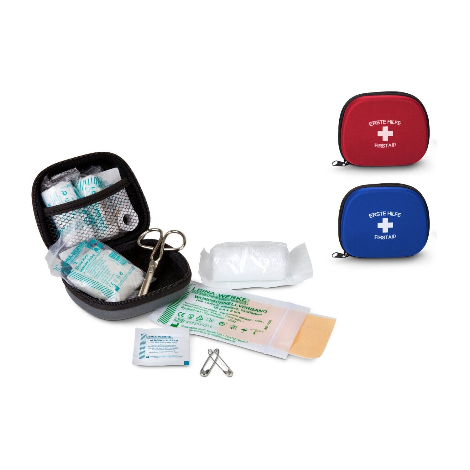 First Aid Kit - Erste Hilfe Set, 12-teilig, deutsche Markenware - grau-736