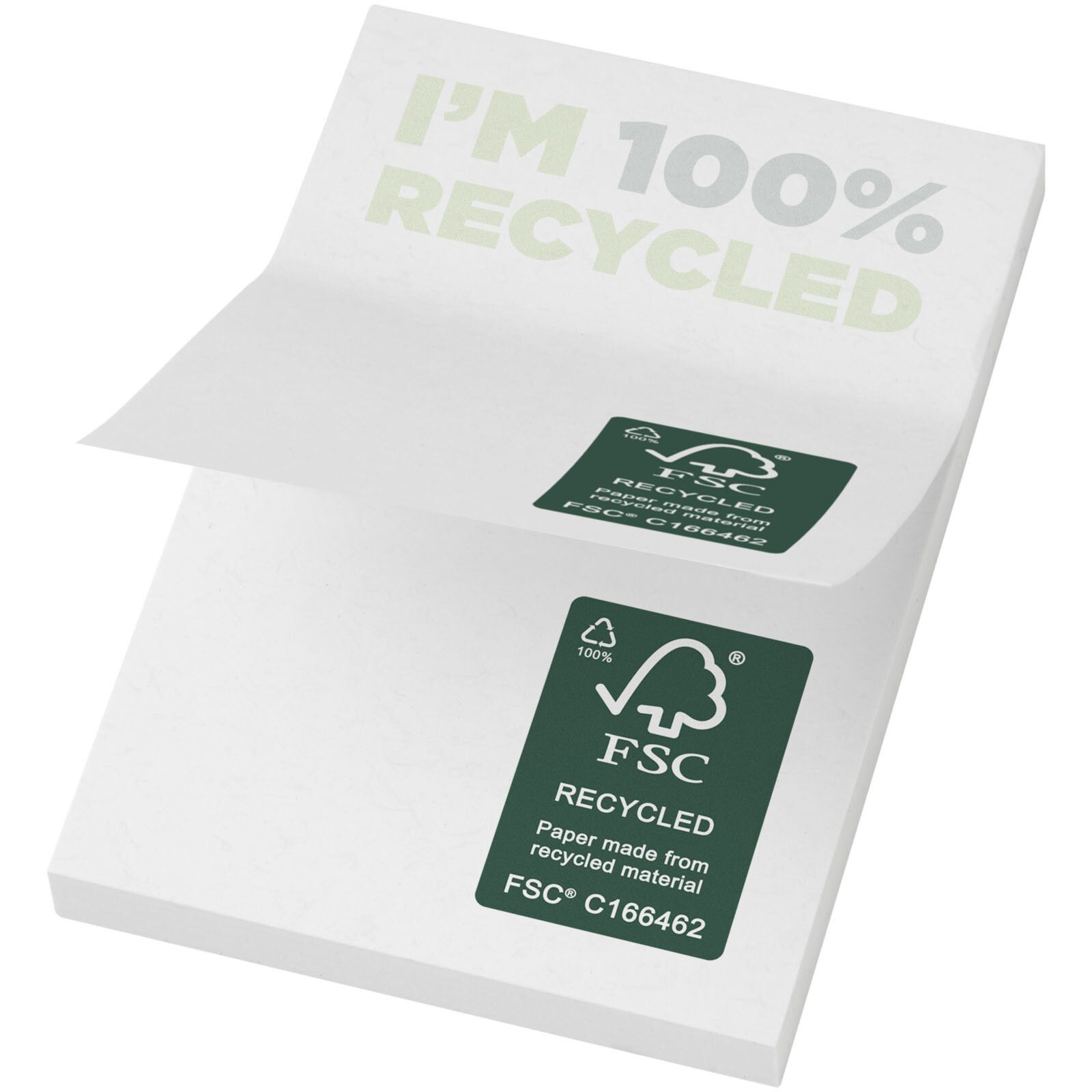 Sticky-Mate recycelte Haftnotizen 50 x 75 mm  - weiss-491