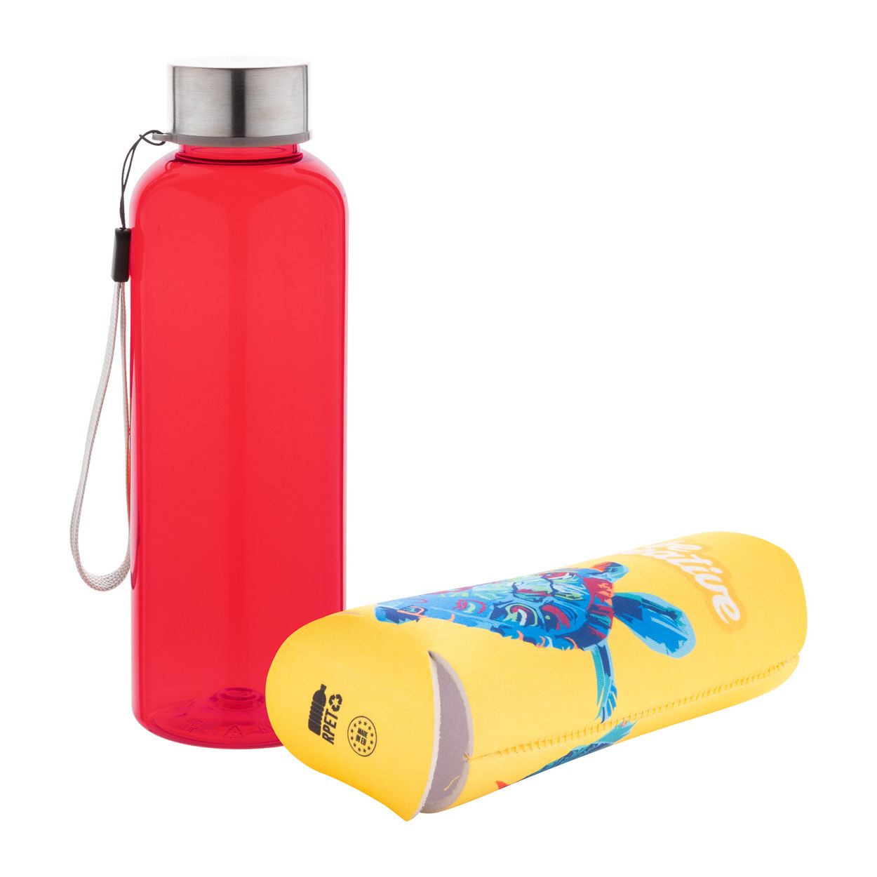 Pemba Creative RPET Flasche - rot - weiß-216