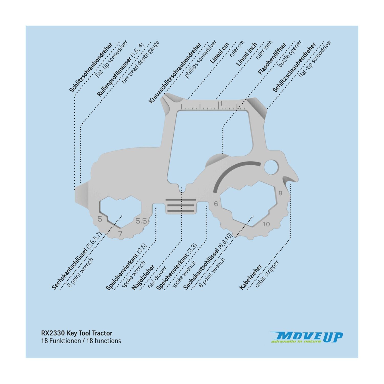 ROMINOX® Key Tool Tractor - 18 functions (Traktor)-897