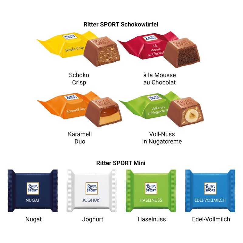 Adventskalender quadratisch, Blister kompostierbar, Ritter SPORT Schokowürfel-982