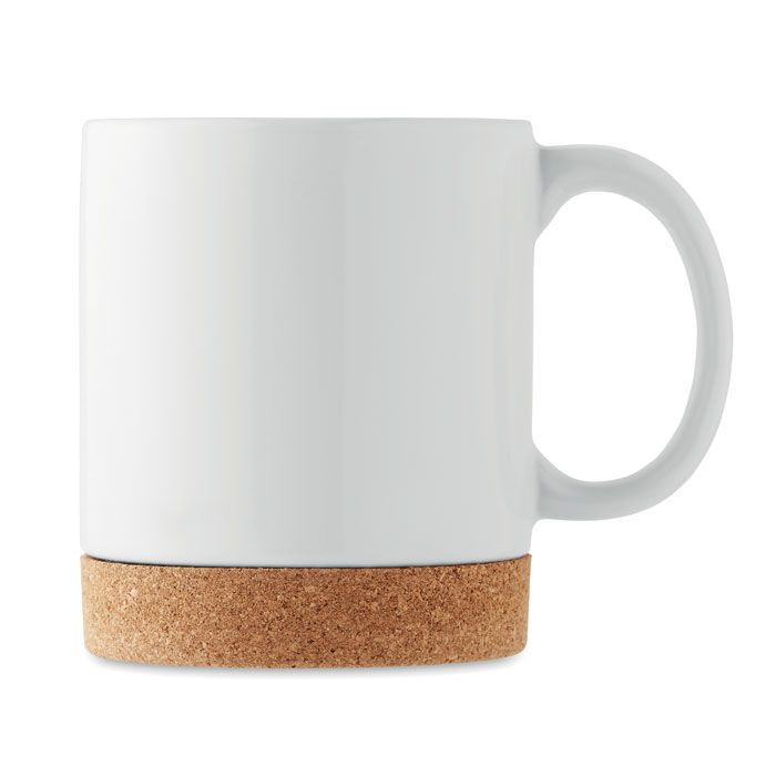 Keramikbecher mit Kork 280 ml KAROO - weiß-407