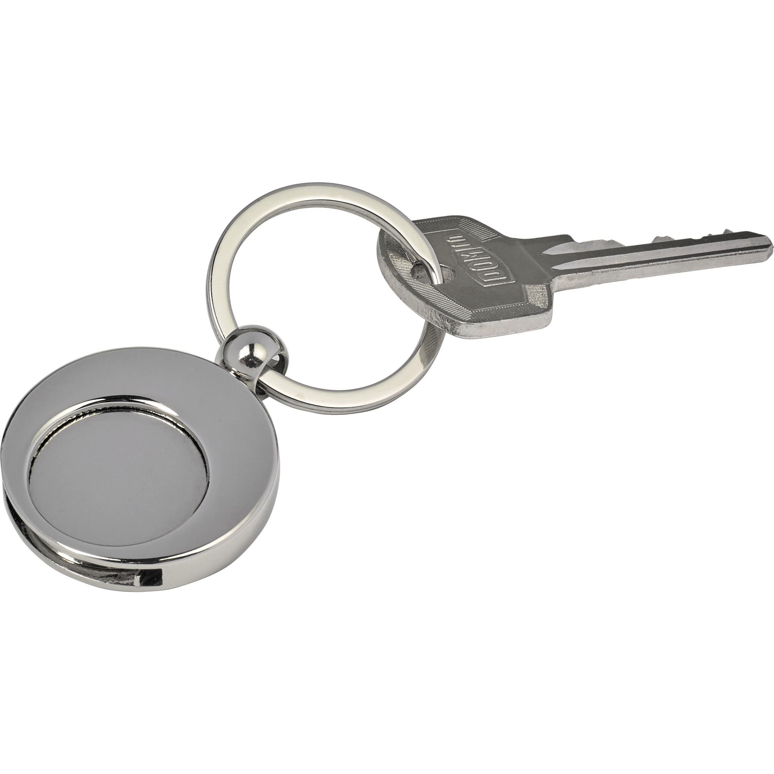 Schlüsselanhänger aus Metall mit Einkaufswagenchip Christie - silber-200