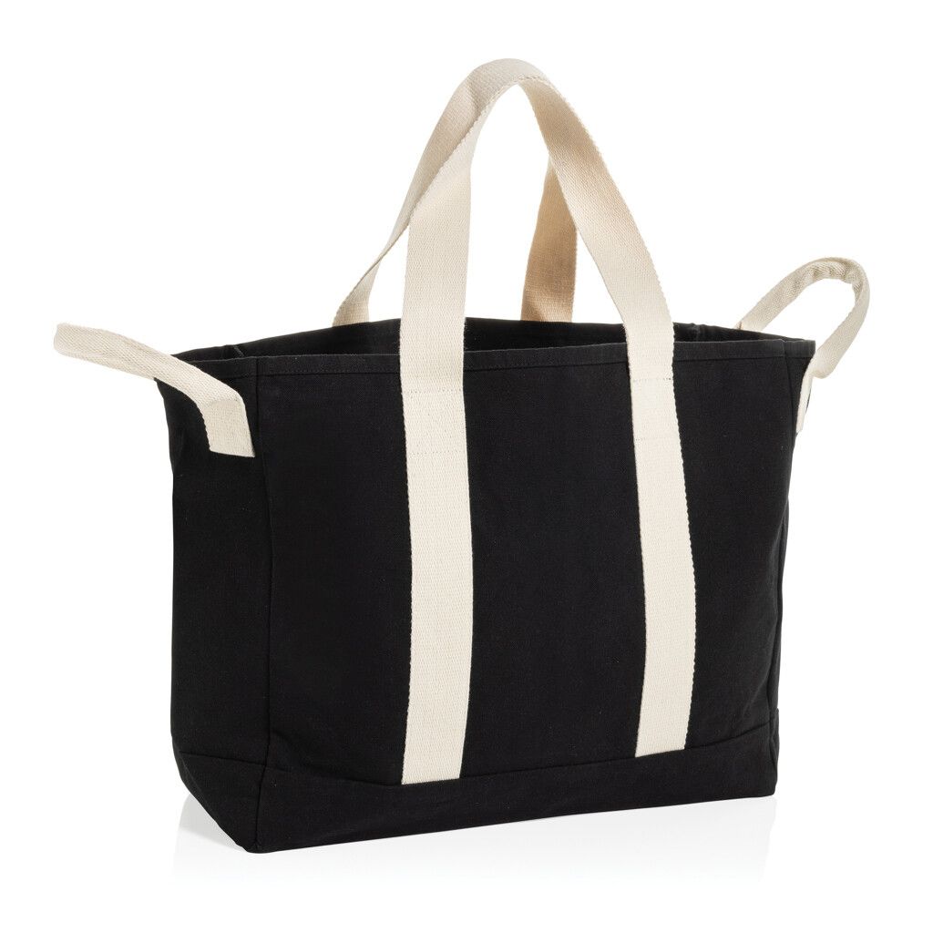 BEAU AWARE™ Strandtasche aus 400gr/m² recyceltem Canvas - schwarz-619