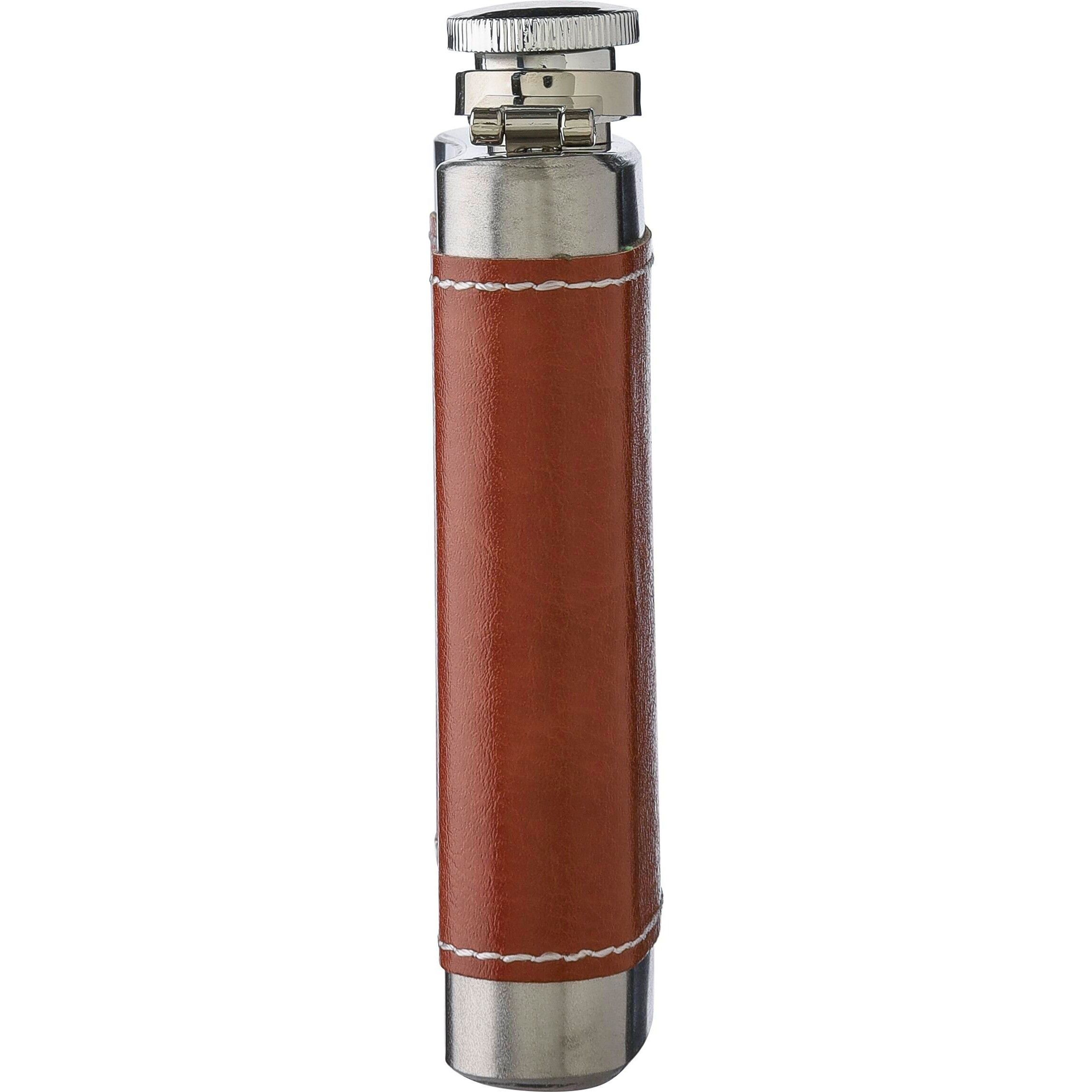 Flachmann aus Edelstahl Cedric - braun-882