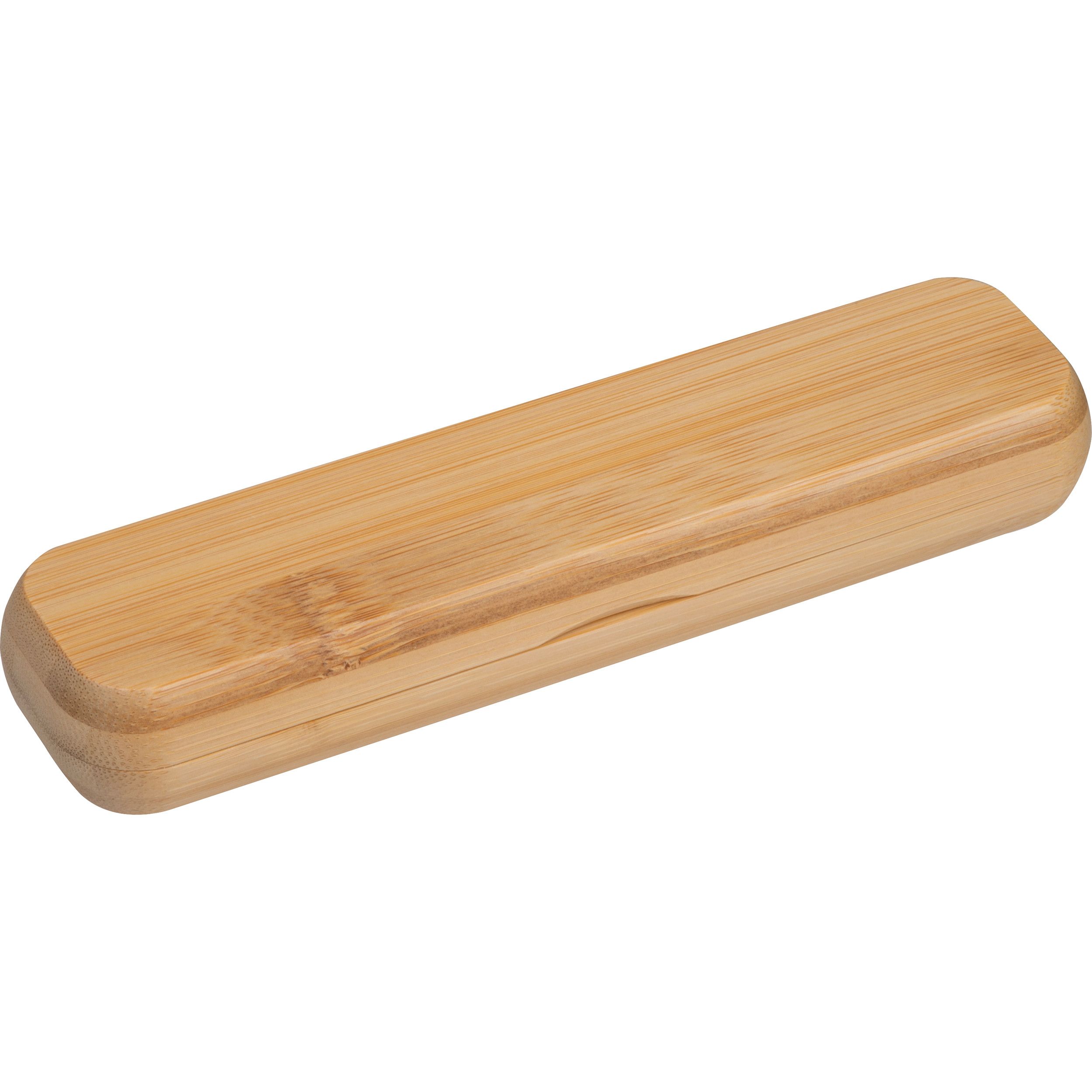 Bambus Drehkugelschreiber im Etui - beige-825