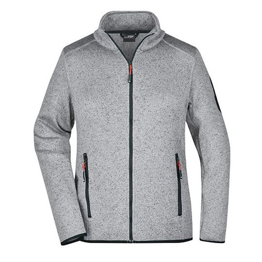 light grey melange - red