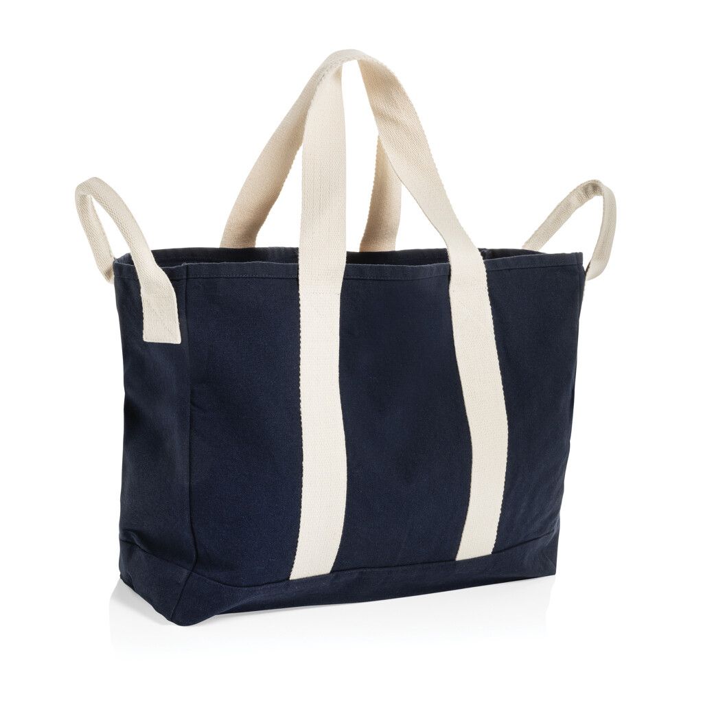 BEAU AWARE™ Strandtasche aus 400gr/m² recyceltem Canvas - navy blau-808