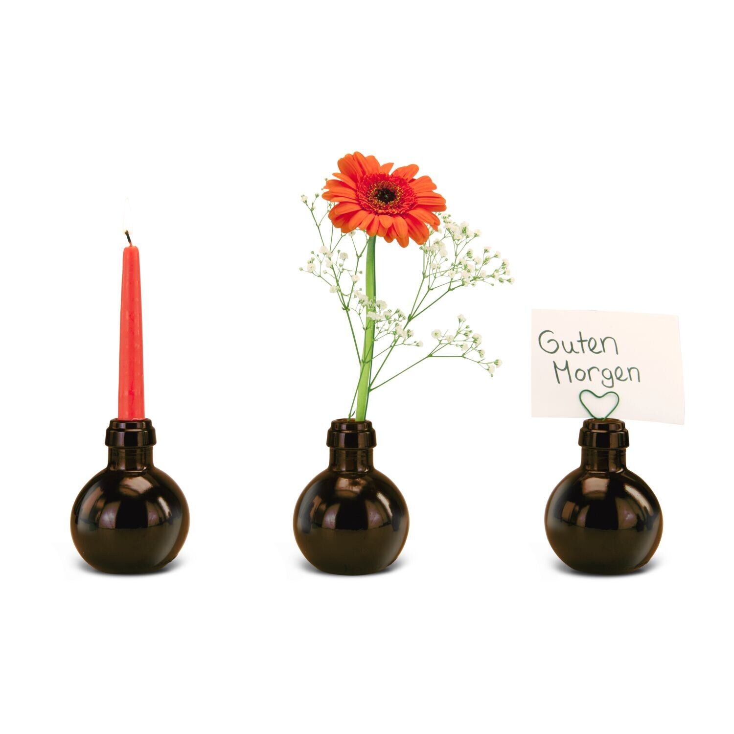 Kleinste Sektflasche der Welt - Diesmal statt Blumen 125ml - schwarz-555