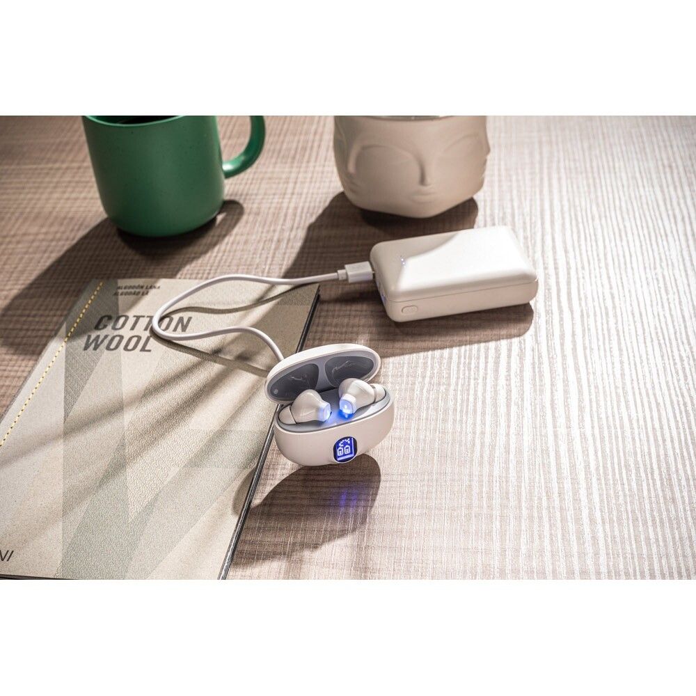 CAETANO Wireless Earphones aus recyceltem ABS (100% rABS) 4 Std. Akku - weiß-300