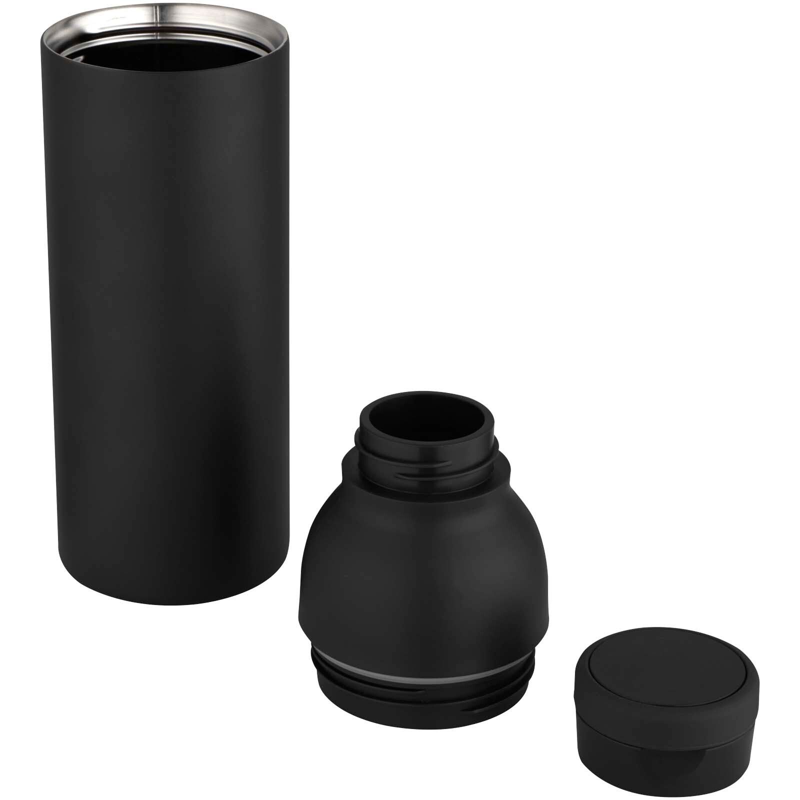 Illuminate 650 ml RCS doppelwandige Isolierflasche aus recyceltem Edelstahl - schwarz-695