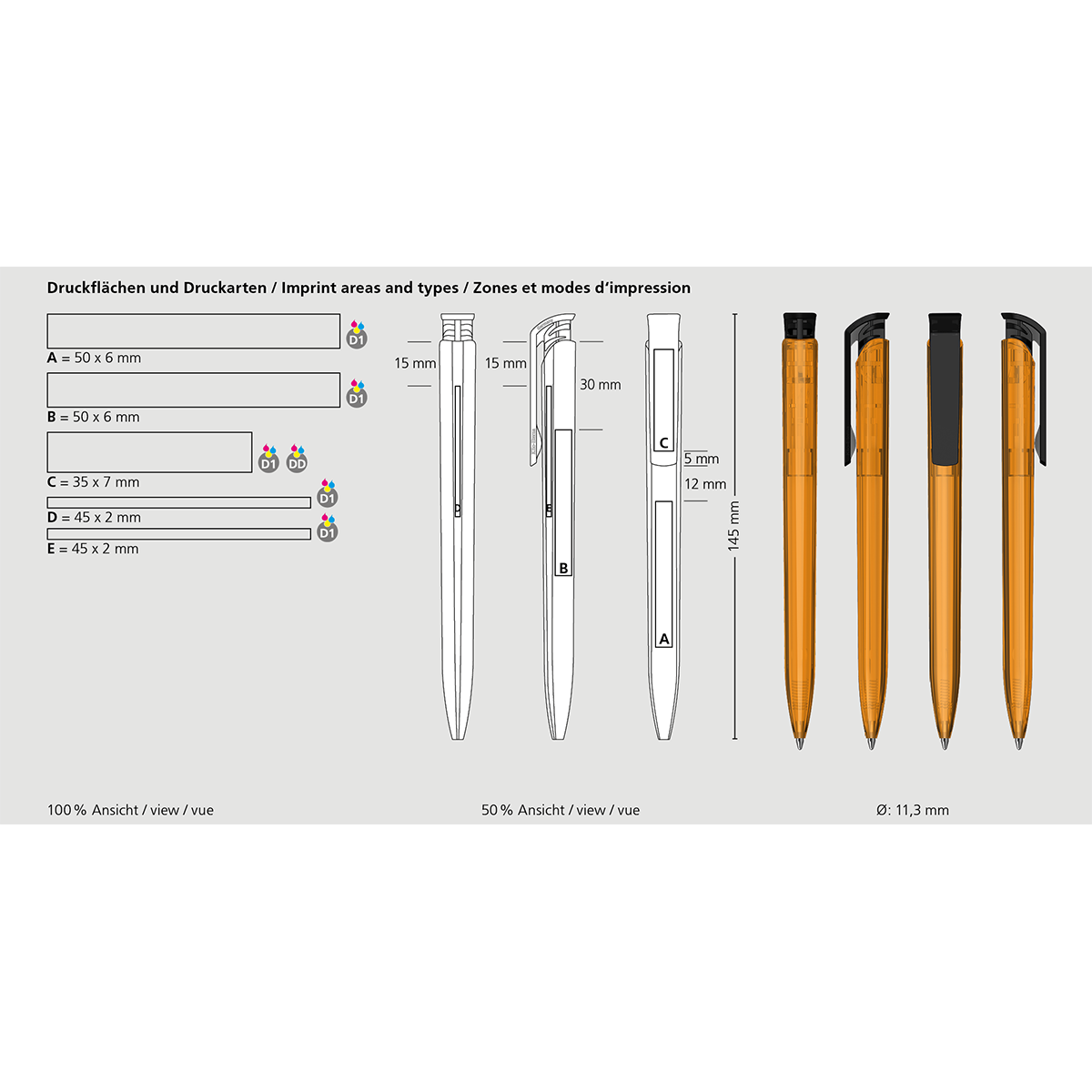 Druckkugelschreiber Trias transparent - grün transparent-686