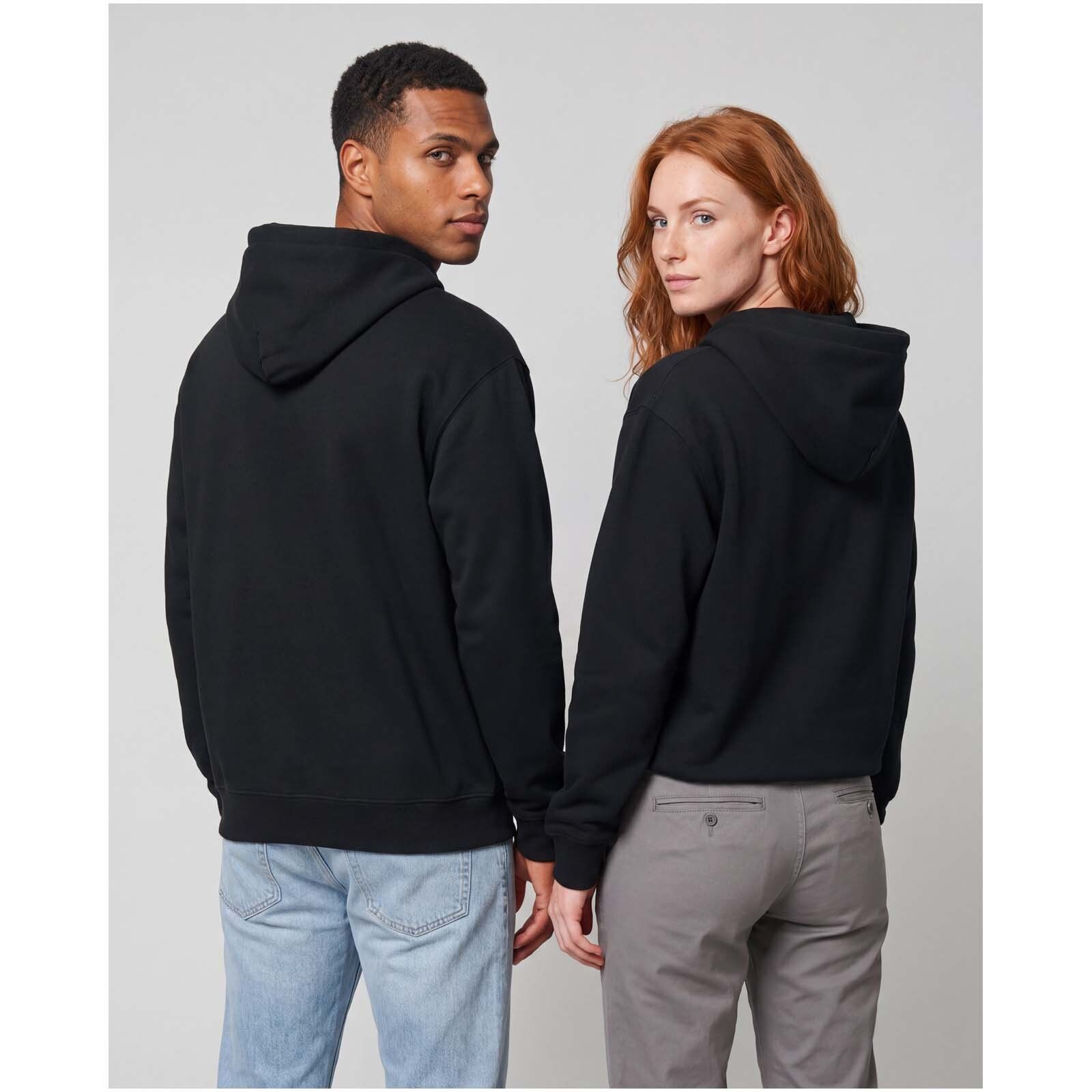 Boris Oversize Kapuzenpullover aus recycelter 280 g/m2 Bio Baumwolle (OCS), unisex - schwarz-112