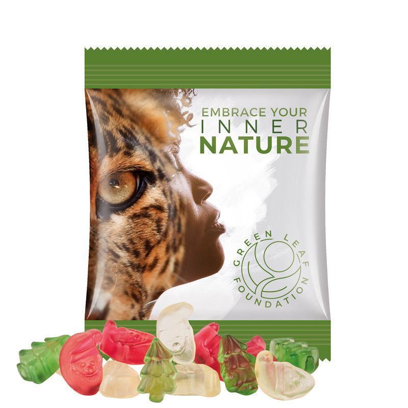 Minitüte 10 g, Folie weiß, Trolli Fruchtgummi Weihnachtsmischung-31