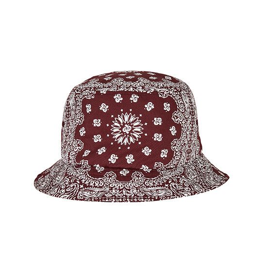 Bandana Print Bucket Hat - cherry - white-174