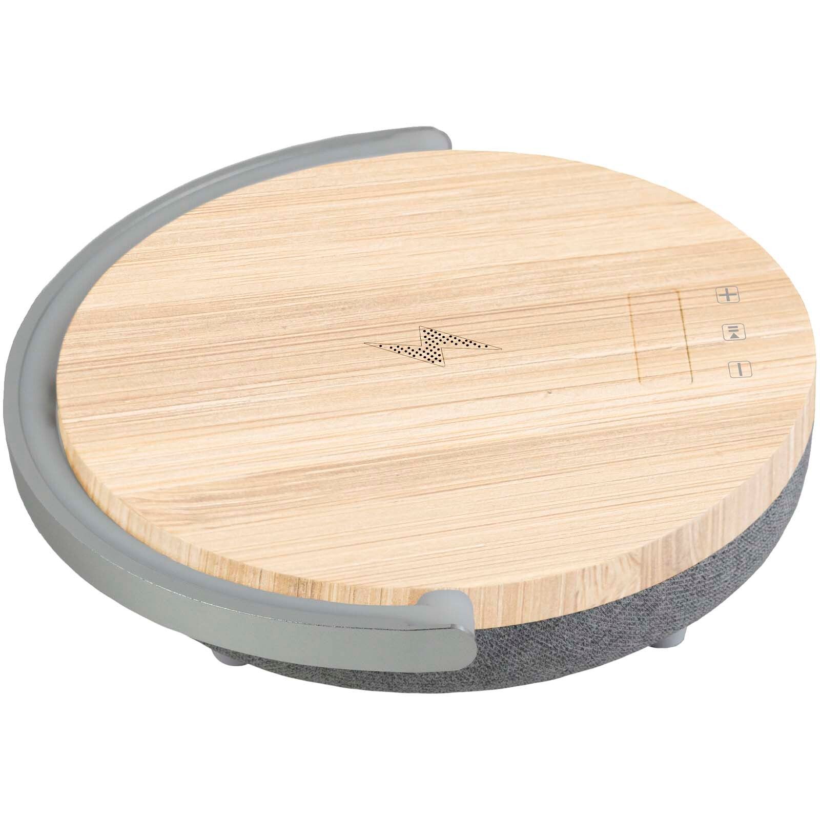 Prixton 10W 4-in-1 Bluetooth-Lautsprecher mit LED-Licht und kabelloser Ladestation - holz-239