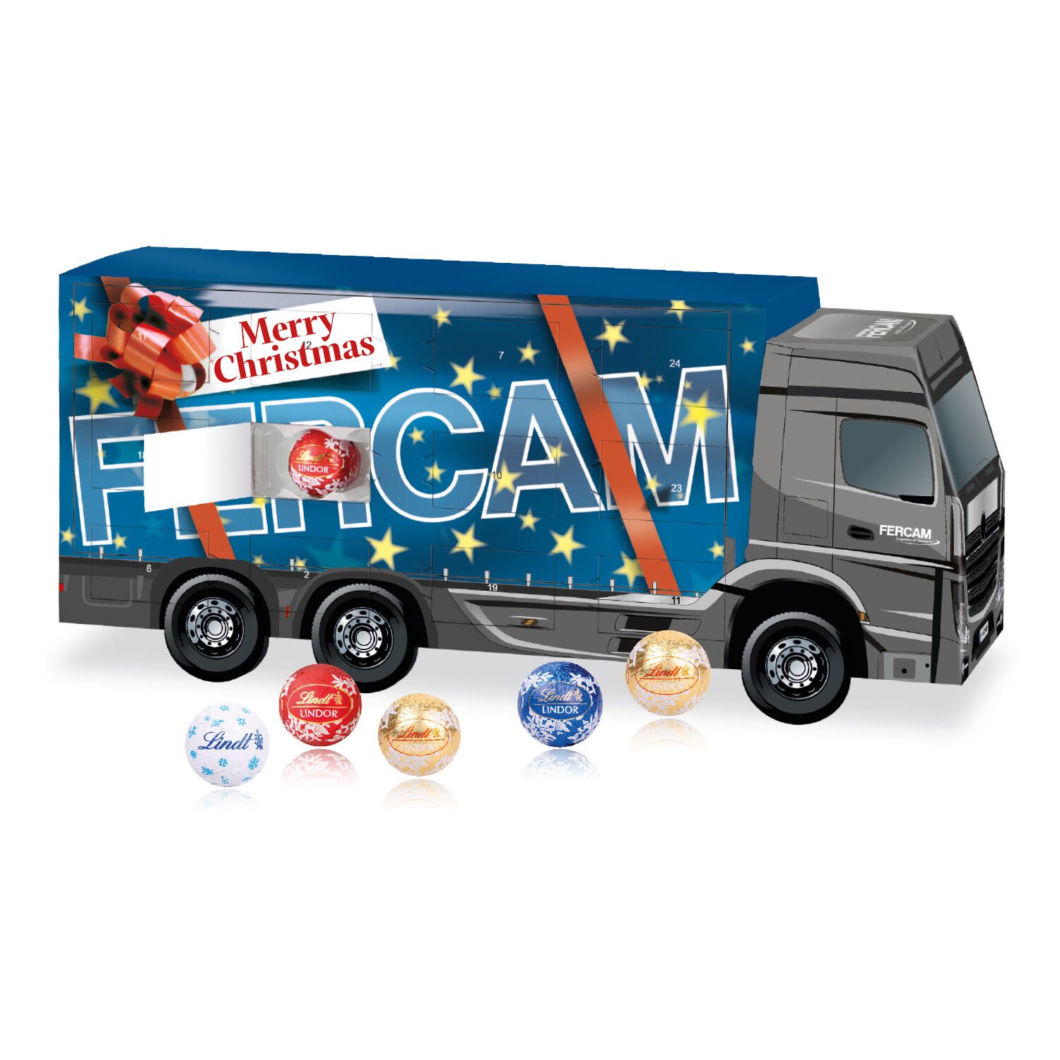 3D Adventskalender "Lkw" mit Lindt Schokolade-226