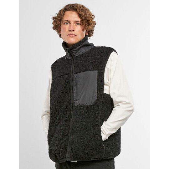 Bonded Sherpa Vest - white sand-284