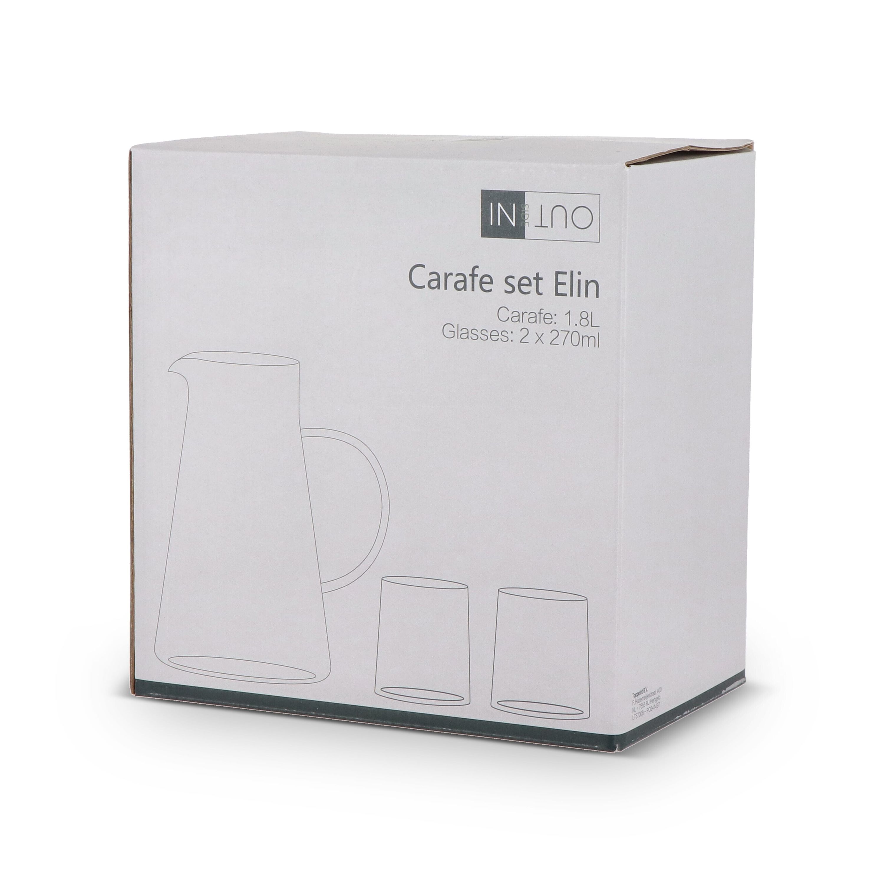 InSideOut Karaffe Elin mit 2 Gläsern  - transparent-950