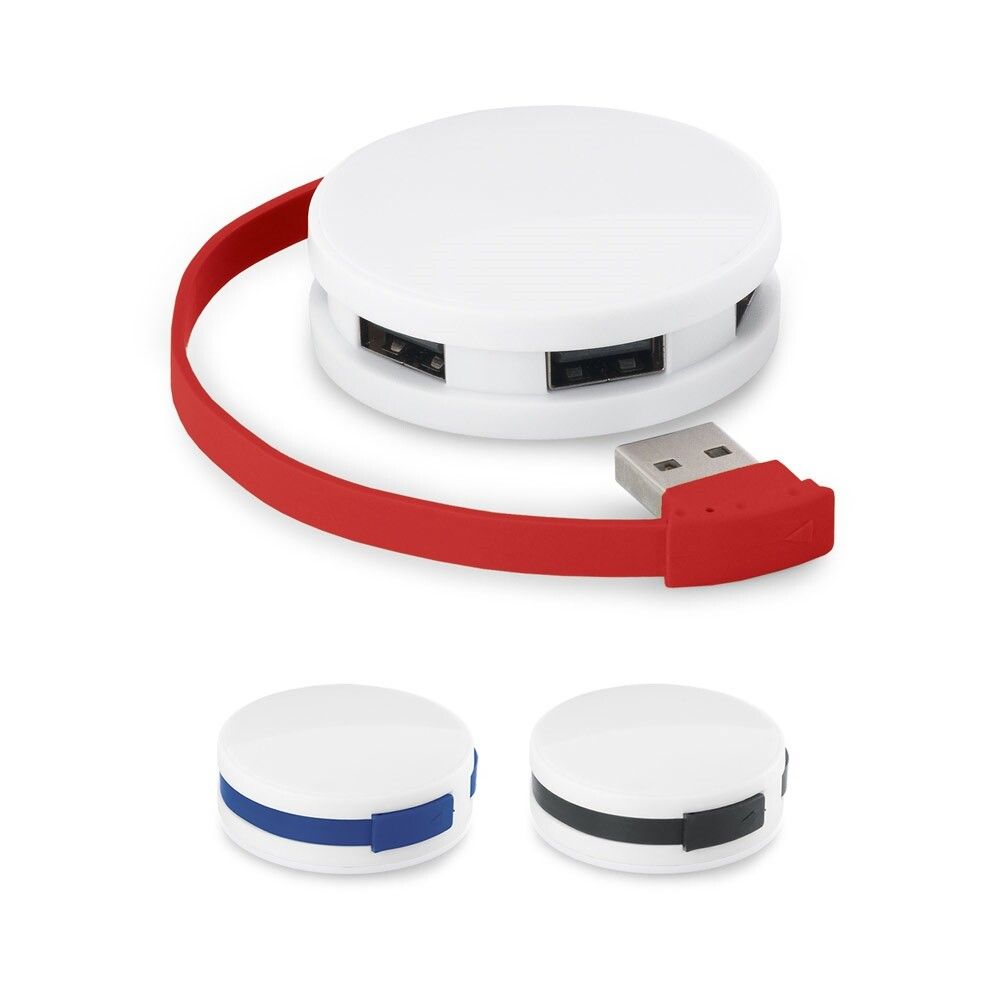 GARDNER HUB mit Kabel und 4 USB-A-Anschlüssen aus ABS - rot-289
