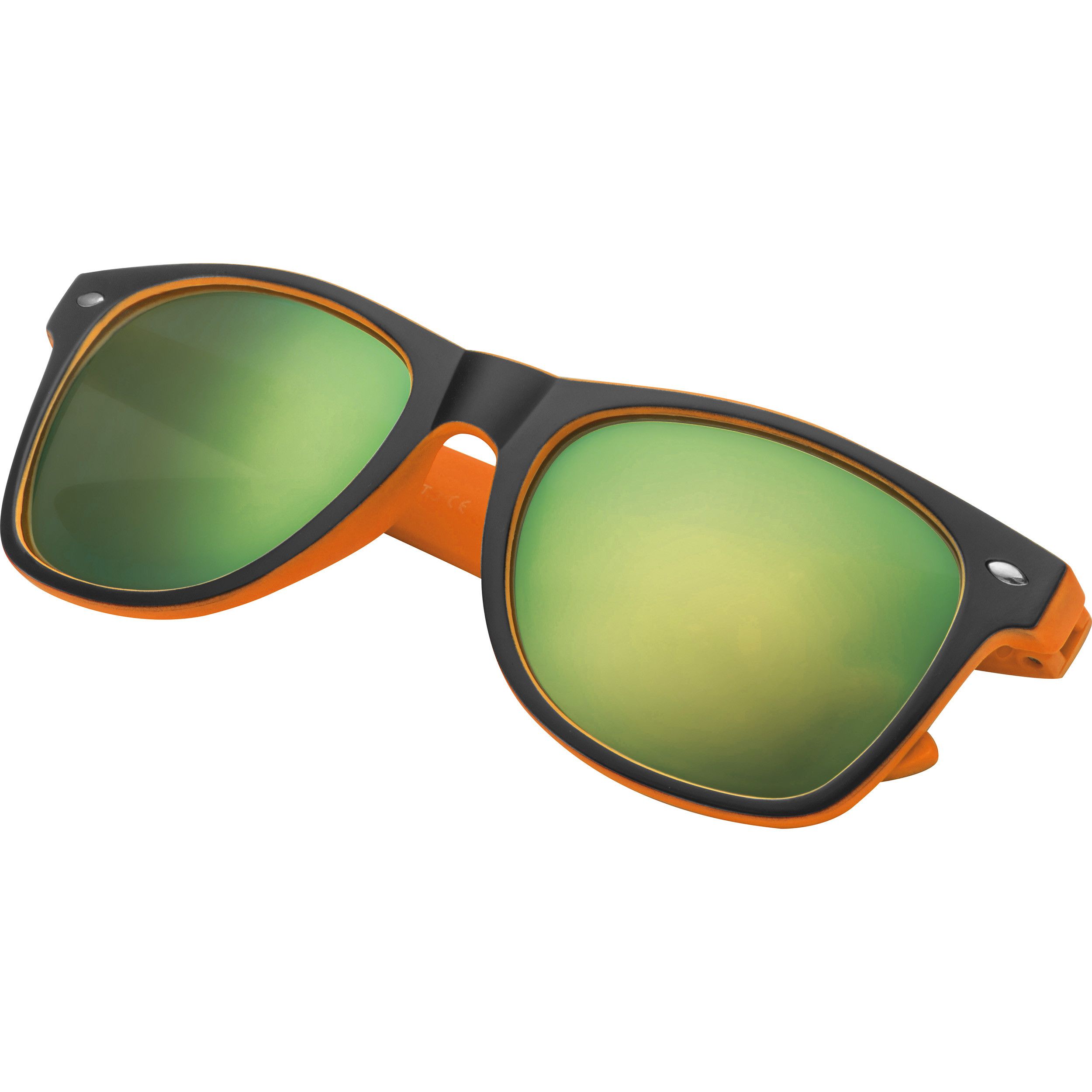 Sonnenbrille aus Kunststoff mit verspiegelten Gläsern, UV 400 Schutz - orange-590