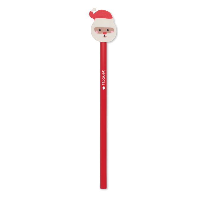 Holzbleistift mit Radiergummi CLAUS - rot-577