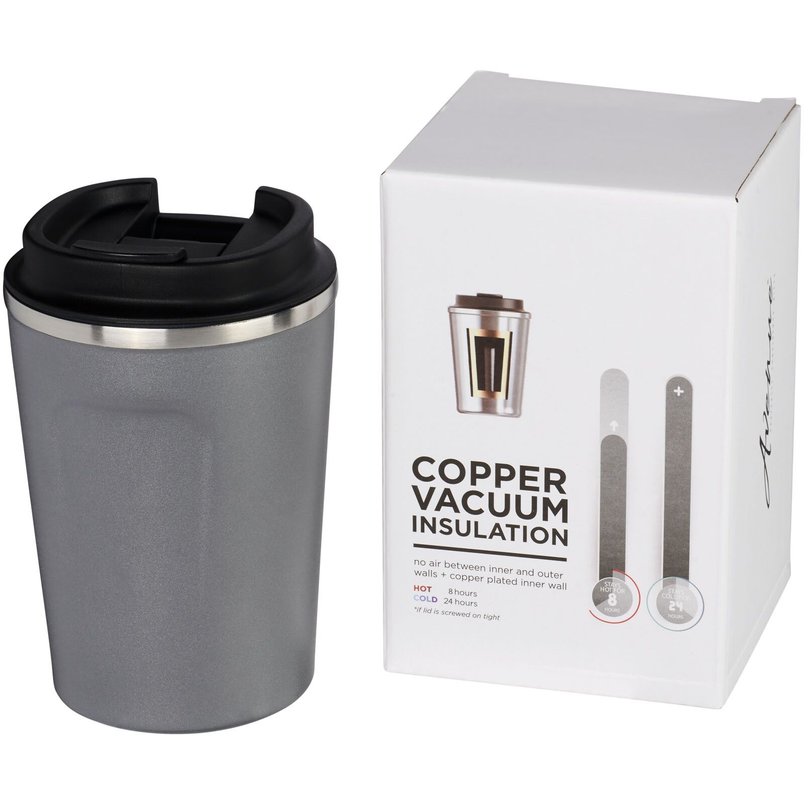 Thor 360 ml auslaufsicherer Kupfer-Vakuum Isolierbecher - grau-483