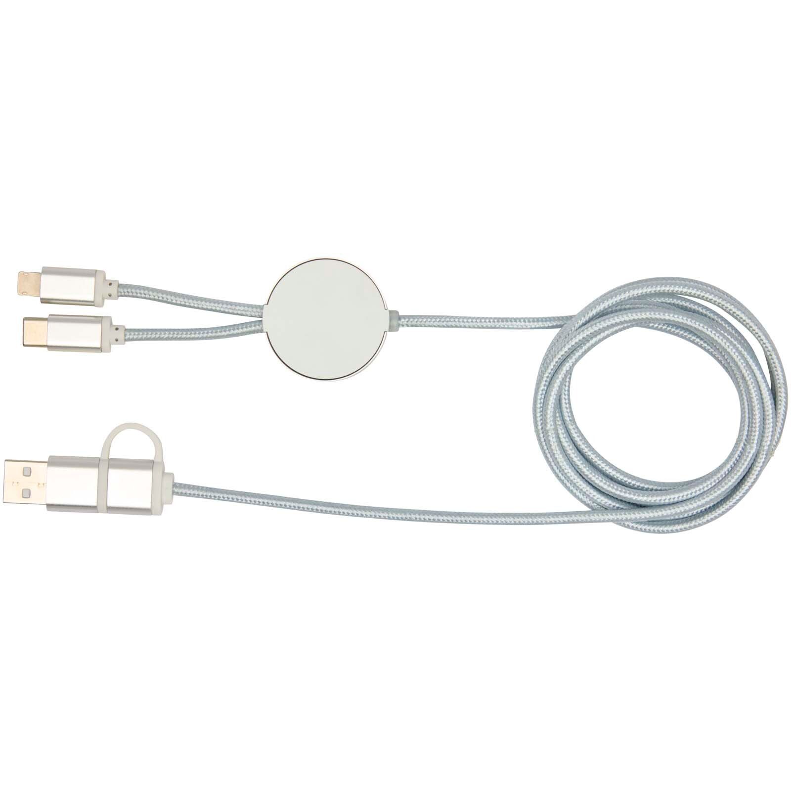 Alasia 150 cm 5-in-1 Kabel aus recyceltem Kunststoff für Datenübertragung und 27W Schnellladung - silber-127