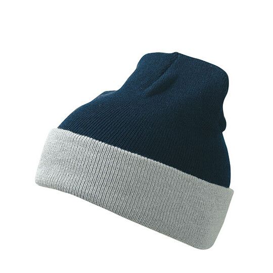 Knitted Cap - navy - grey-128